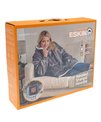Ribbon Heated Eskimo Blanket Hoodie - Grey