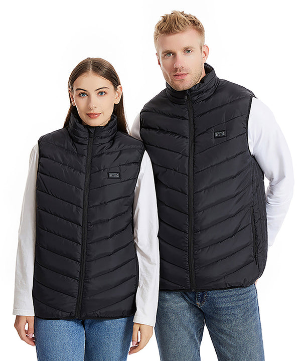 Ribbon Eskimo Unisex Heated Padded Gilet - Black