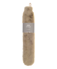 Ribbon Super Luxury Faux Fur Long Hot Water Bottle and Cover - Natural