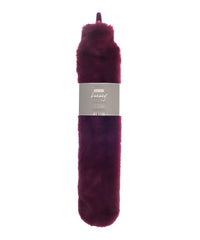 Ribbon Super Luxury Faux Fur Long Hot Water Bottle and Cover - Plum