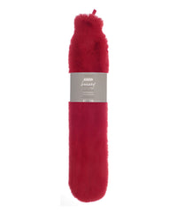 Ribbon Super Luxury Faux Fur Long Hot Water Bottle and Cover - Scarlet Red