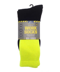 Ribbon Men’s 3-pack Work Socks (recycled Cotton) - Black/Grey