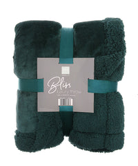 Ribbon Sherpa Winter Throw - Green