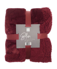 Ribbon Sherpa Winter Throw - Brown