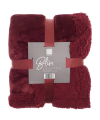 Ribbon Sherpa Winter Throw - Red