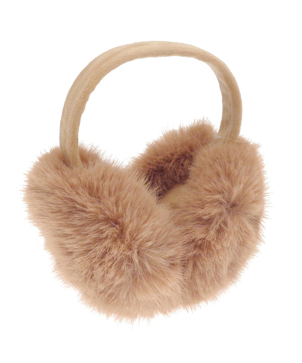 Ribbon Luxury Fur Ear Muffs - Natural