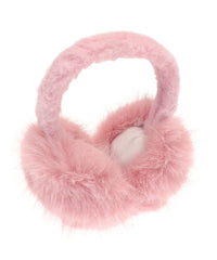 Ribbon Luxury Fur Ear Muffs - Pink