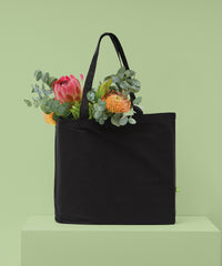 Nutshell Organic Canvas ‘flat Base’ Landscape Shopper - Black