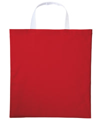 Nutshell Varsity Cotton Shopper Short Handle - Fire Red/White
