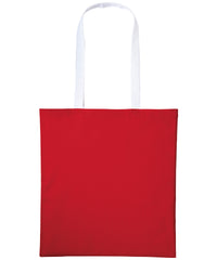Nutshell Varsity Cotton Shopper Long Handle - Fire Red/White