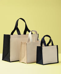Nutshell Jute Canvas Panel Shopper - Natural/Black