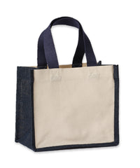 Nutshell Jute Canvas Panel Shopper - Natural/French Navy