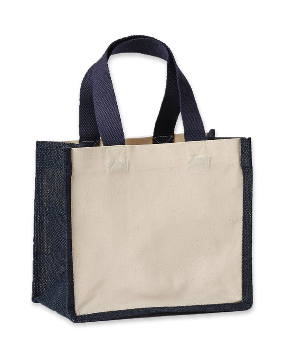 Nutshell Jute Canvas Panel Shopper - Natural/French Navy