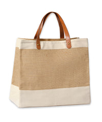 Nutshell Adley Jute with Faux Leather Tote - Natural/Tan