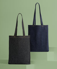 Nutshell Denim ‘flat Base’ Shopper - Black Denim