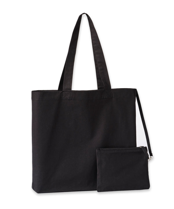 Nutshell Cruise Recycled Tote with Detachable Purse - Black