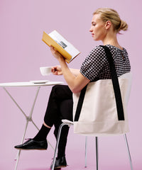 Nutshell Dakota Recycled Contrast Strap Tote - Natural/Black