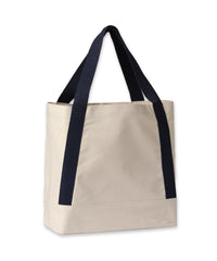 Nutshell Dakota Recycled Contrast Strap Tote - Natural/French Navy