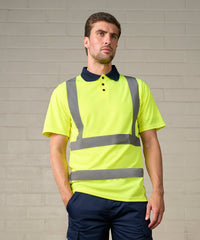 Prortxhighvisibility High Visibility Polo - HV Orange/Navy