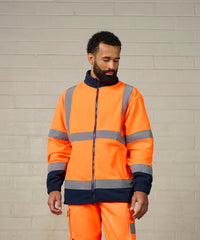 Prortxhighvisibility High Visibility Full-zip Fleece - HV Orange/Navy