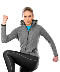 Spiro Women's Microfleece Hoodi - Grey/Black