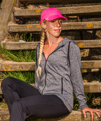 Spiro Women's Hooded Tee Jacket - Marl Grey