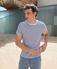 SF Unisex Striped T - Heather Grey/White