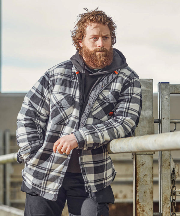Scruffs Worker Padded Checked Shirt - Black/White