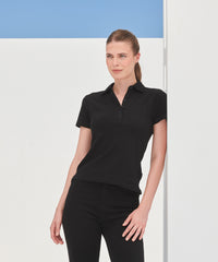 SF Women's Short Sleeve Stretch Polo - Black