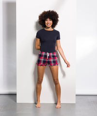 SF Women's Tartan Frill Shorts - Red/Navy Check