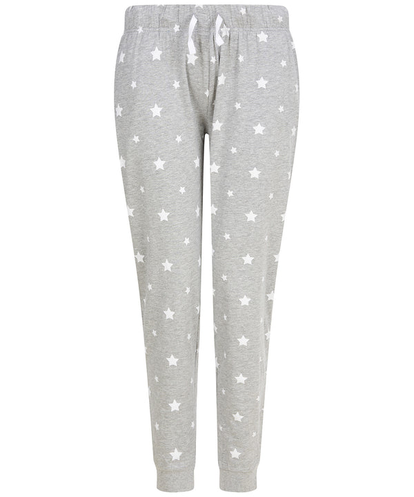 SF Women's Cuffed Lounge Pants - Heather Grey/White Stars
