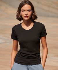 SF Feel Good Women's Stretch V-neck T-shirt - Black