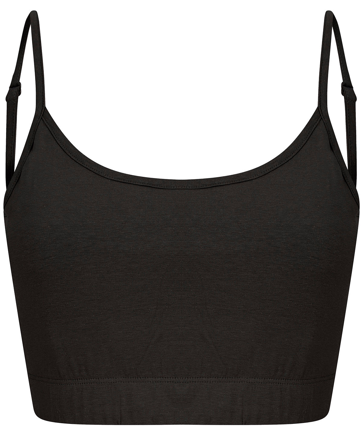 SF Women's Sustainable Fashion Cropped Cami Top with Adjustable Straps - Black