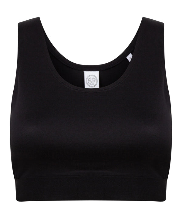 Women's Fashion Crop Top - Black/Black