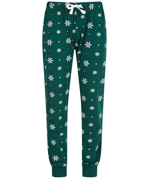 SF Kids Cuffed Lounge Pants - Bottle/White Snowflakes