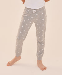 SF Kids Cuffed Lounge Pants - Bottle/White Snowflakes