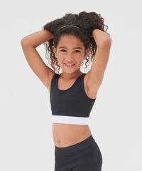 Kids Fashion Crop Top - Black/Black
