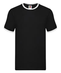 Fruit of the Loom Ringer T - Black/White