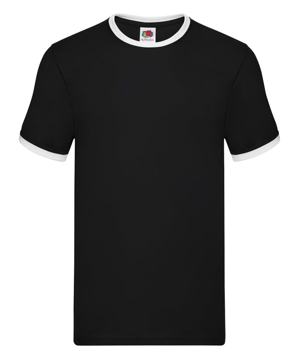 Fruit of the Loom Ringer T - Black/White