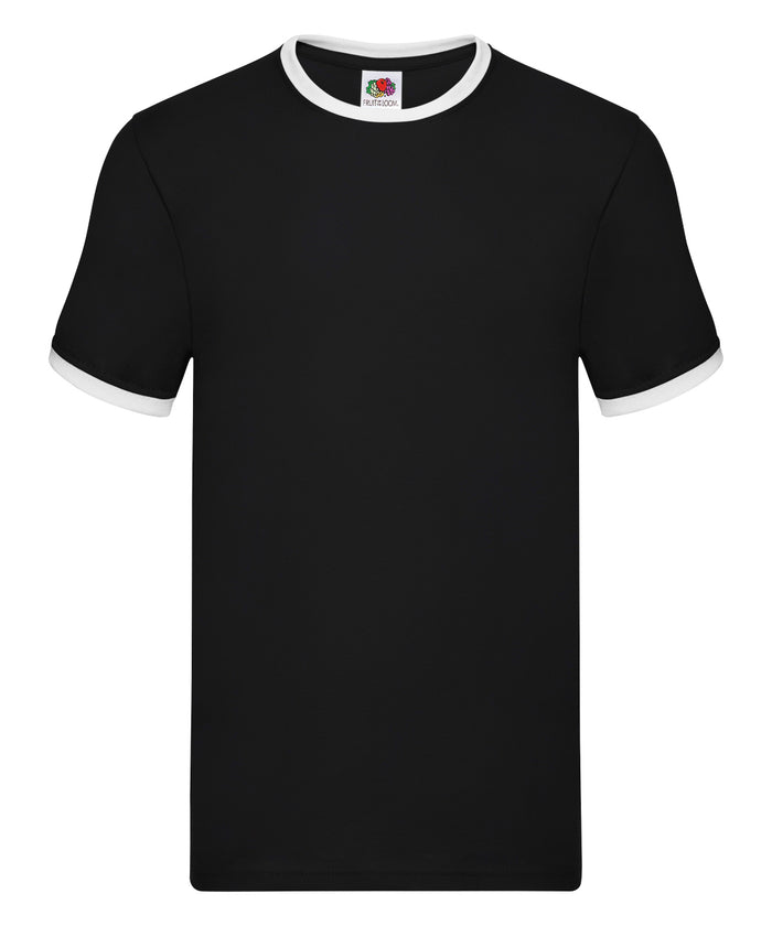 Fruit of the Loom Ringer T - Black/White
