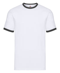 Fruit of the Loom Ringer T - White/Black