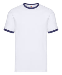 Fruit of the Loom Ringer T - White/Navy