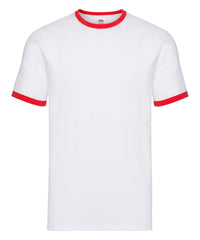 Fruit of the Loom Ringer T - White/Red
