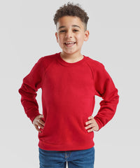 Fruit of the Loom Kids Classic Raglan Sweatshirt - Black