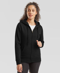Fruit of the Loom Women's Premium 70/30 Hooded Sweatshirt Jacket - Black