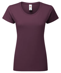 Fruit of the Loom Women's Iconic 195 Ringspun Premium T-shirt - Dark Plum