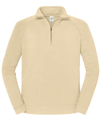 Fruit of the Loom Iconic Premium Zip-neck Sweat - Desert Sand
