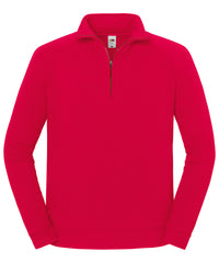 Fruit of the Loom Iconic Premium Zip-neck Sweat - Red