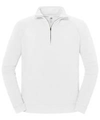 Fruit of the Loom Iconic Premium Zip-neck Sweat - White