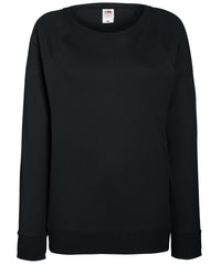 Fruit of the Loom Women's Lightweight Raglan Sweatshirt - Black